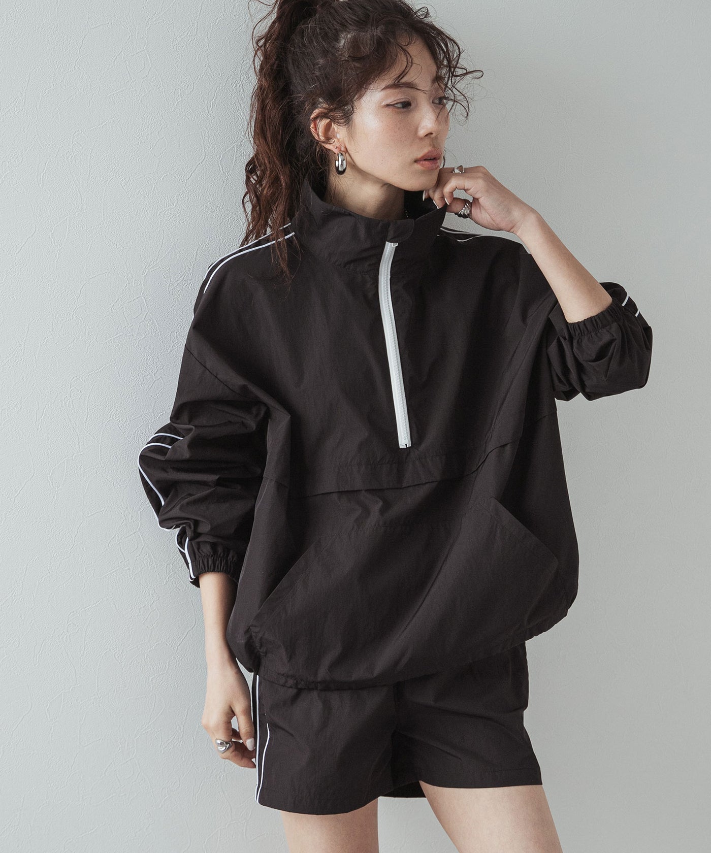 完売品　夢展望　ラッシュガード　アノラック　L ブラック 楽天市場】【SALE】 ラッシュガードアノラックセット(撥水加工
