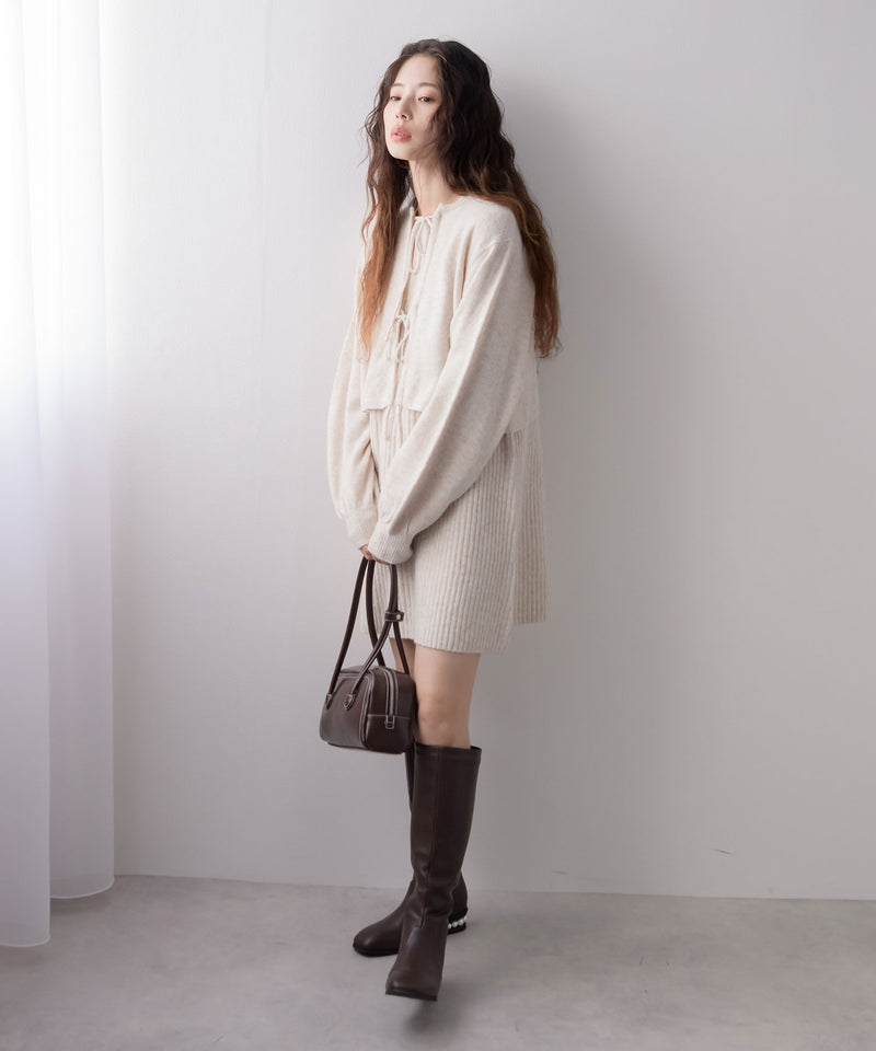 2wayニットカーデワンピースセット