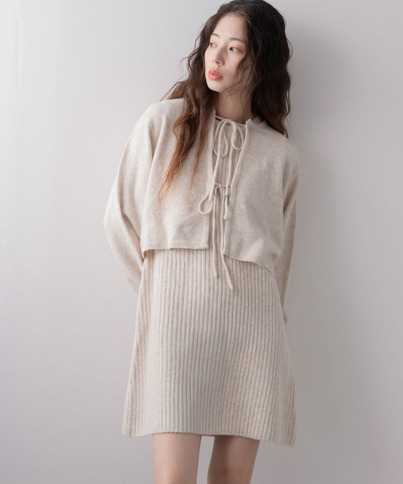 2wayニットカーデワンピースセット