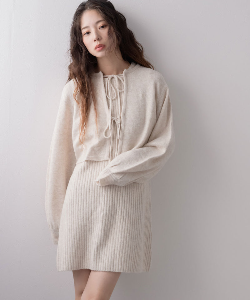 2wayニットカーデワンピースセット