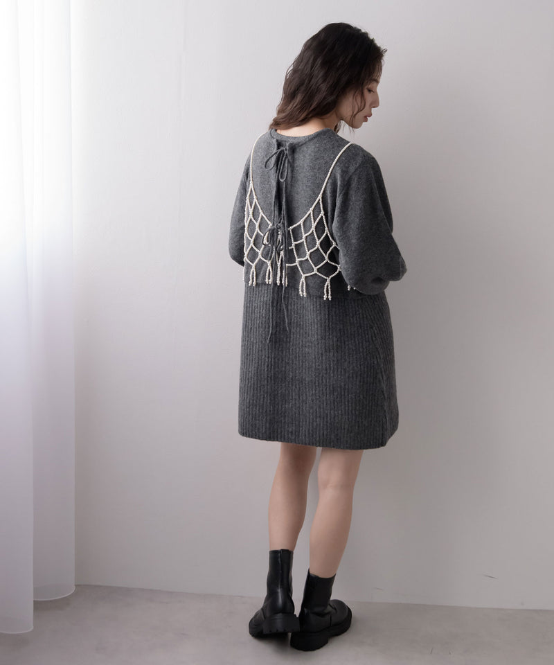 2wayニットカーデワンピースセット