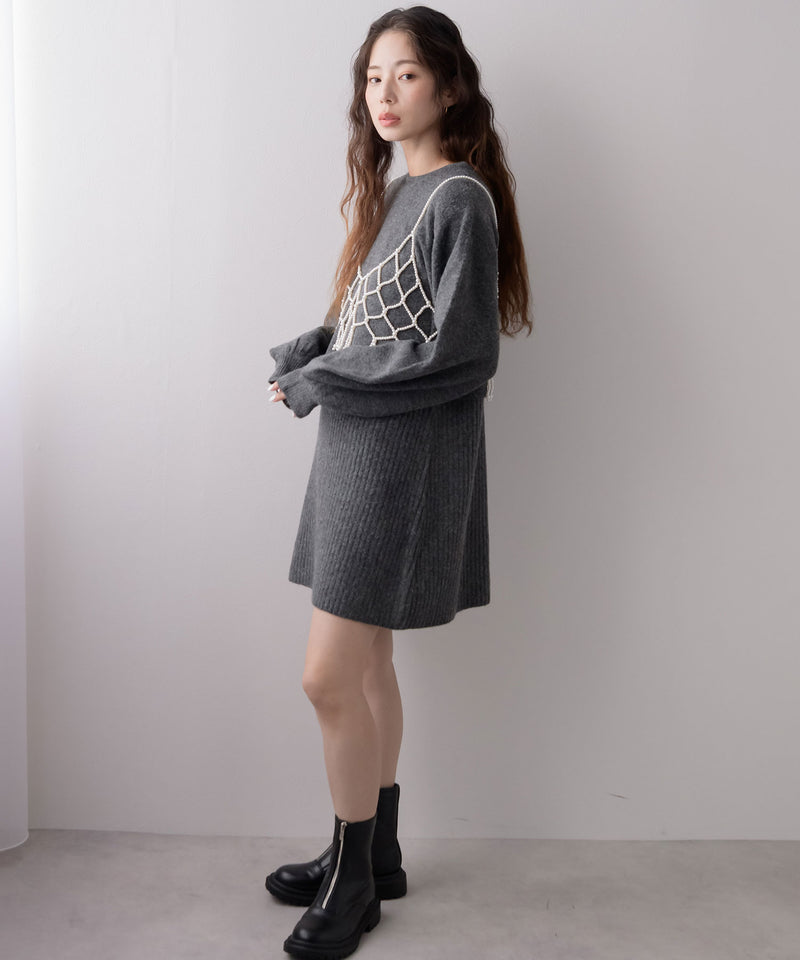 2wayニットカーデワンピースセット