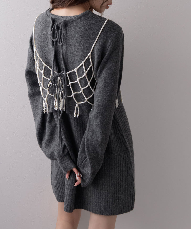 2wayニットカーデワンピースセット