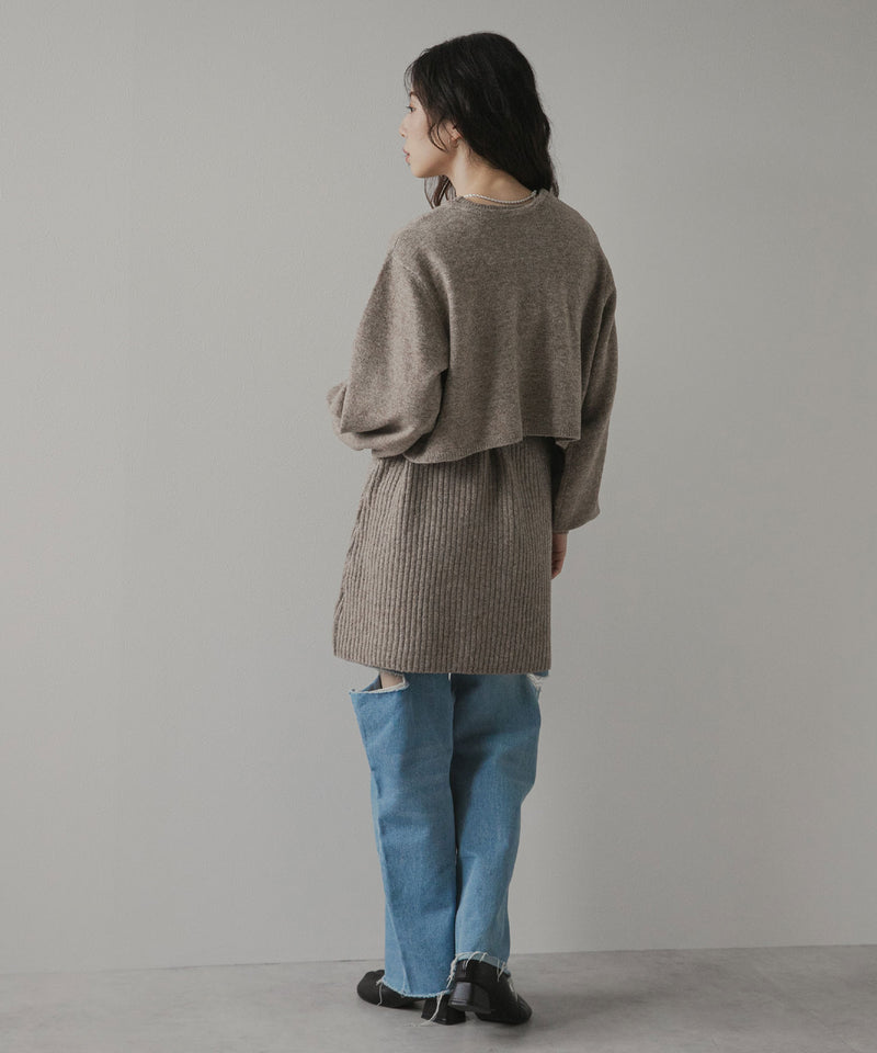 2wayニットカーデワンピースセット