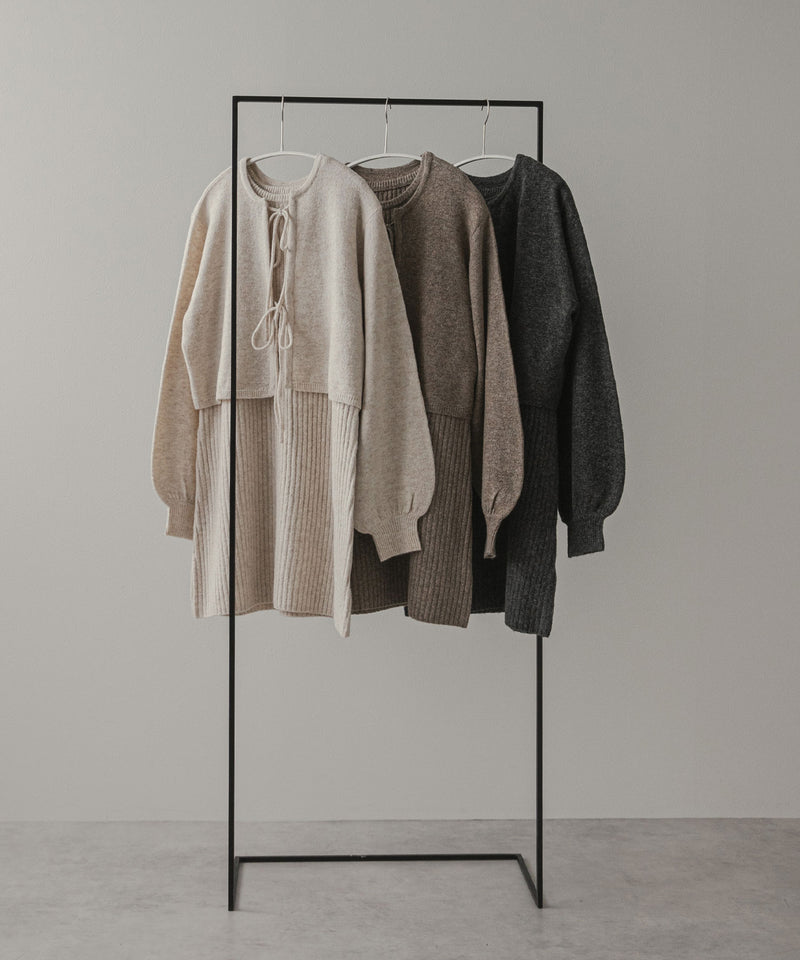 2wayニットカーデワンピースセット