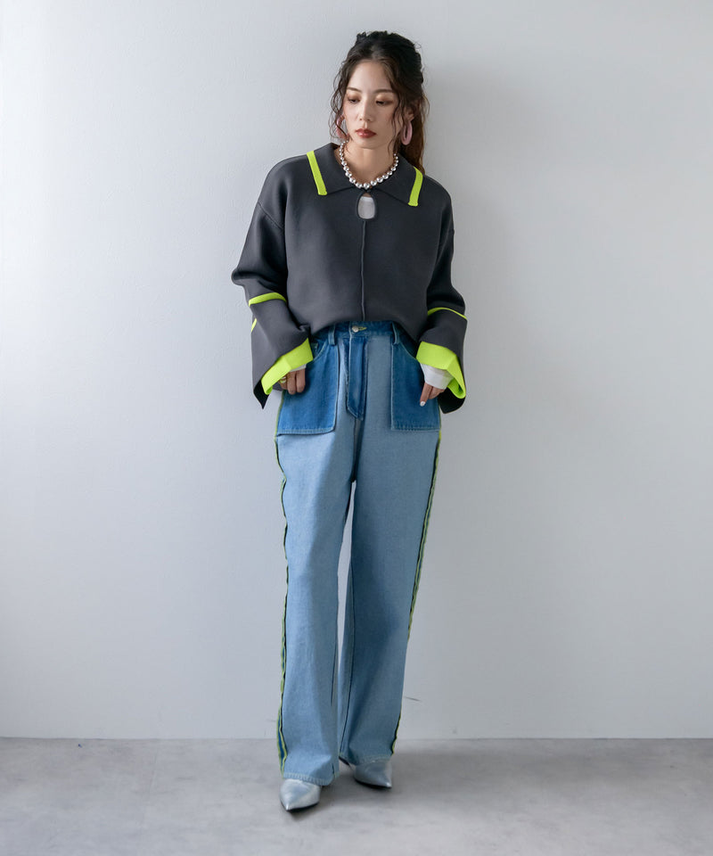 【最上もが着用】リバースミディアムデニムパンツ