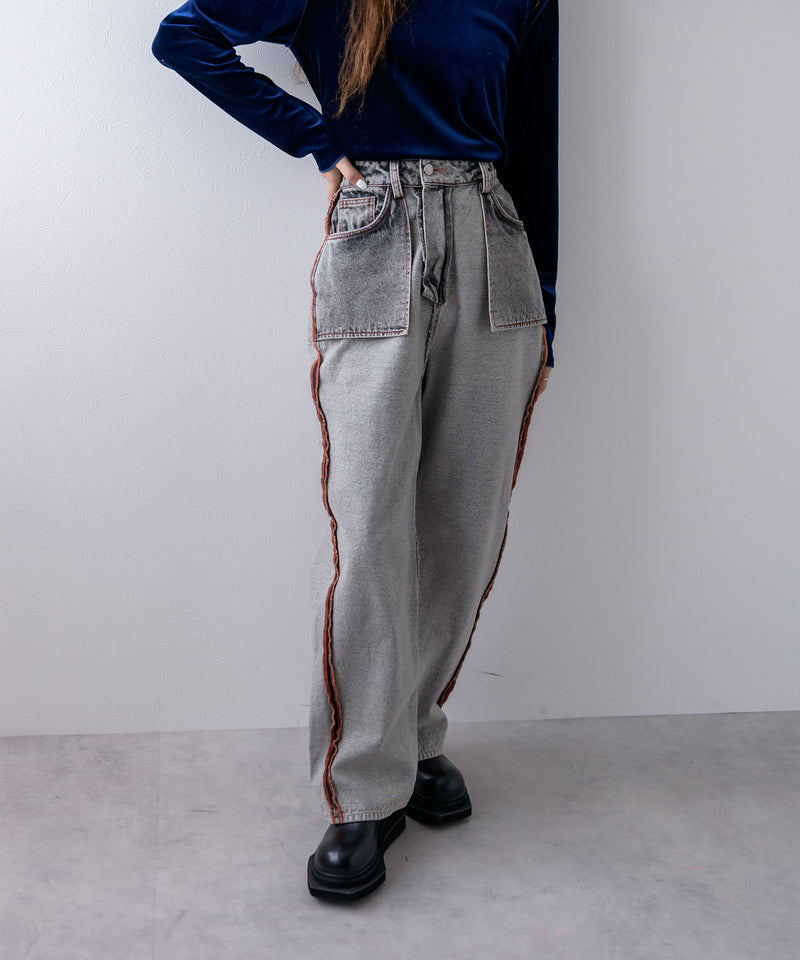 【最上もが着用】リバースミディアムデニムパンツ