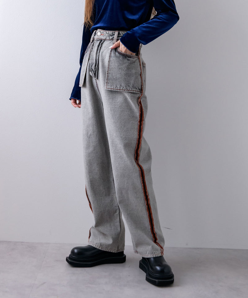 【最上もが着用】リバースミディアムデニムパンツ