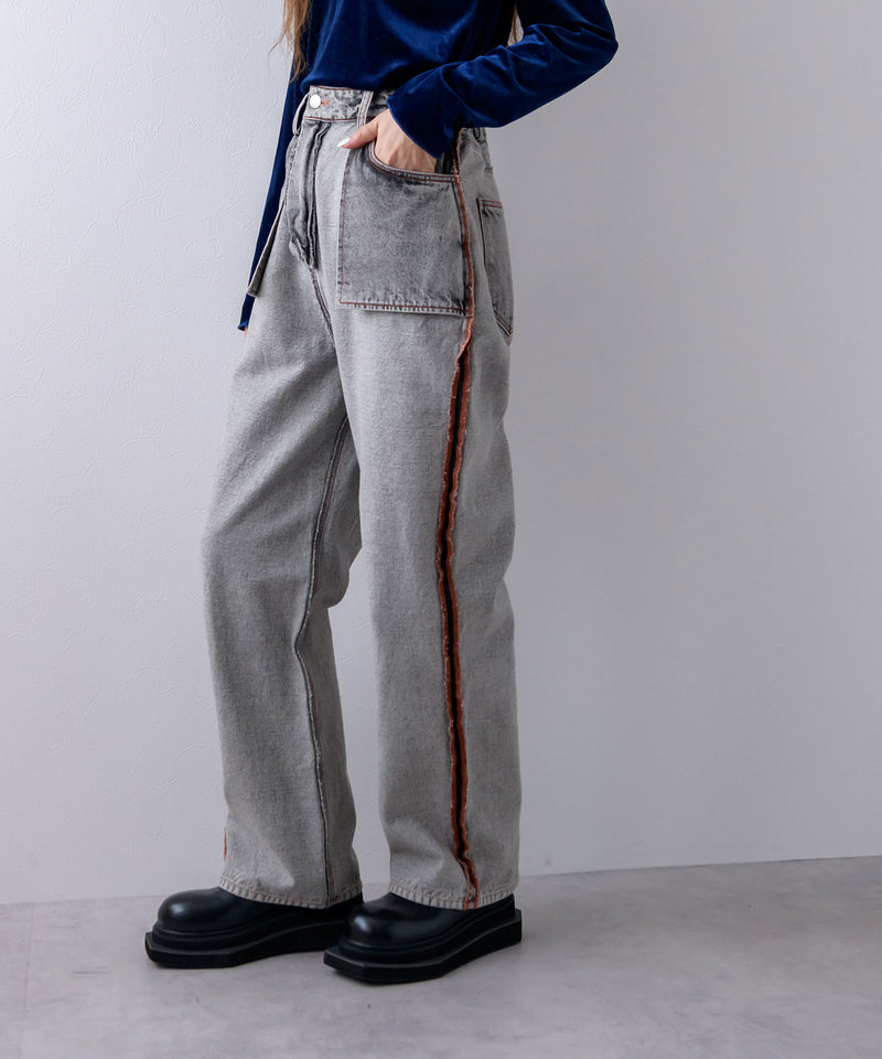 【最上もが着用】リバースミディアムデニムパンツ
