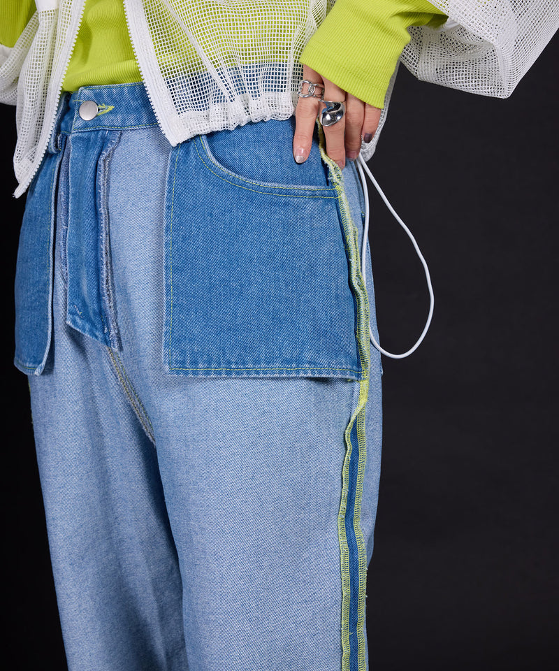 【最上もが着用】リバースミディアムデニムパンツ