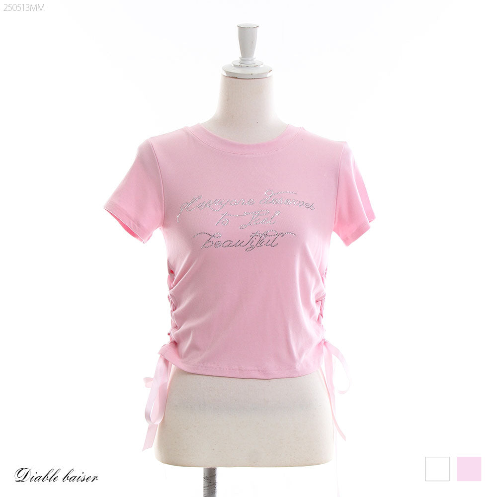 ロゴビジュー半袖カットソー – レディースファッション通販の夢展望