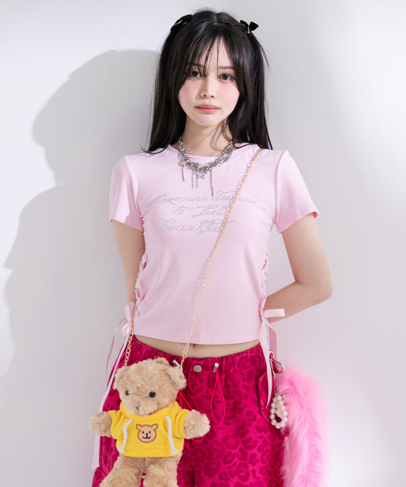 ロゴビジュー半袖カットソー