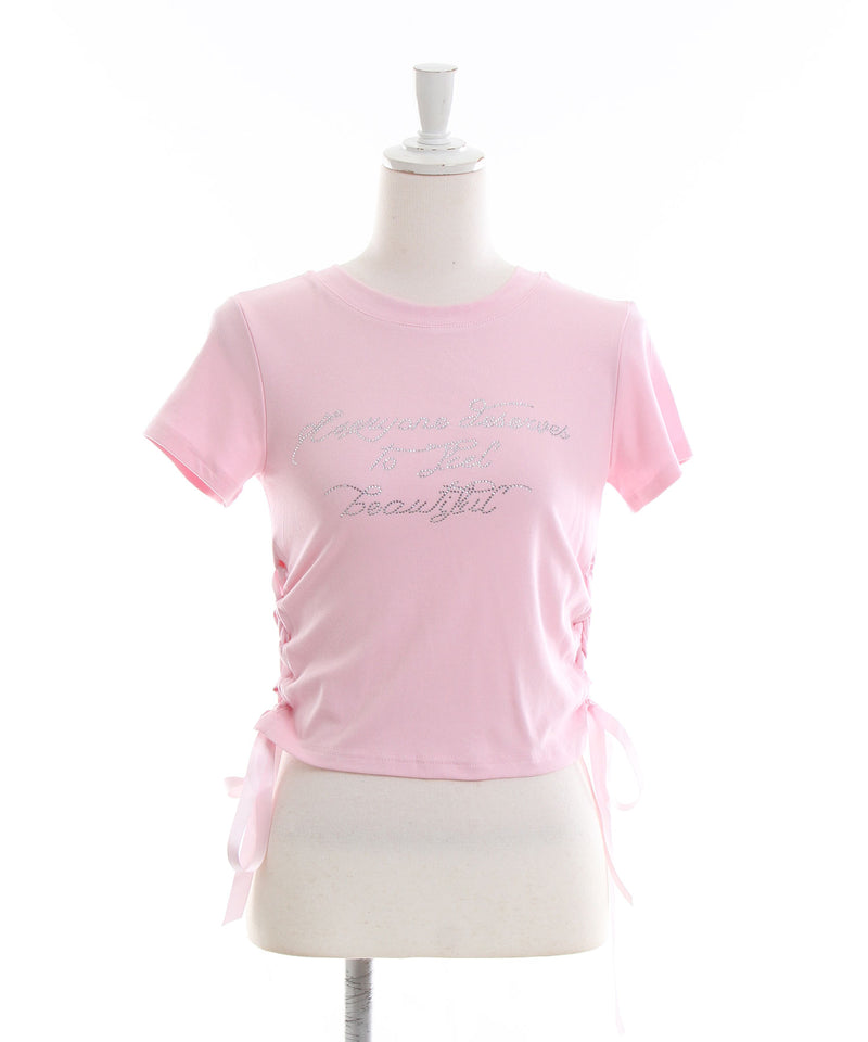 ロゴビジュー半袖カットソー