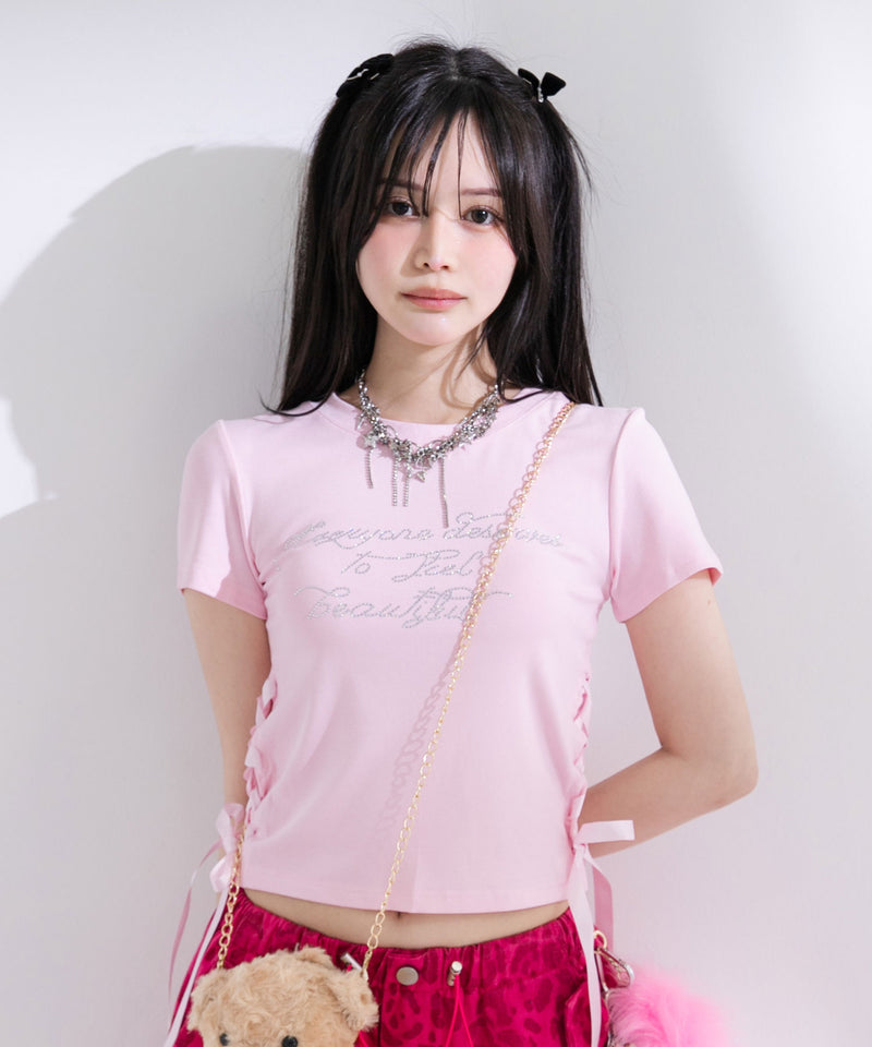 ロゴビジュー半袖カットソー