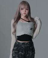 透けトップス×キャミ2点セット