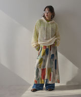 【メール便】水彩アート総柄シアーキャミワンピース