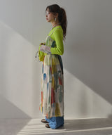 【メール便】水彩アート総柄シアーキャミワンピース