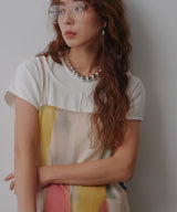 【予約　8/13発送】【メール便】水彩アート総柄シアーキャミワンピース【SD】