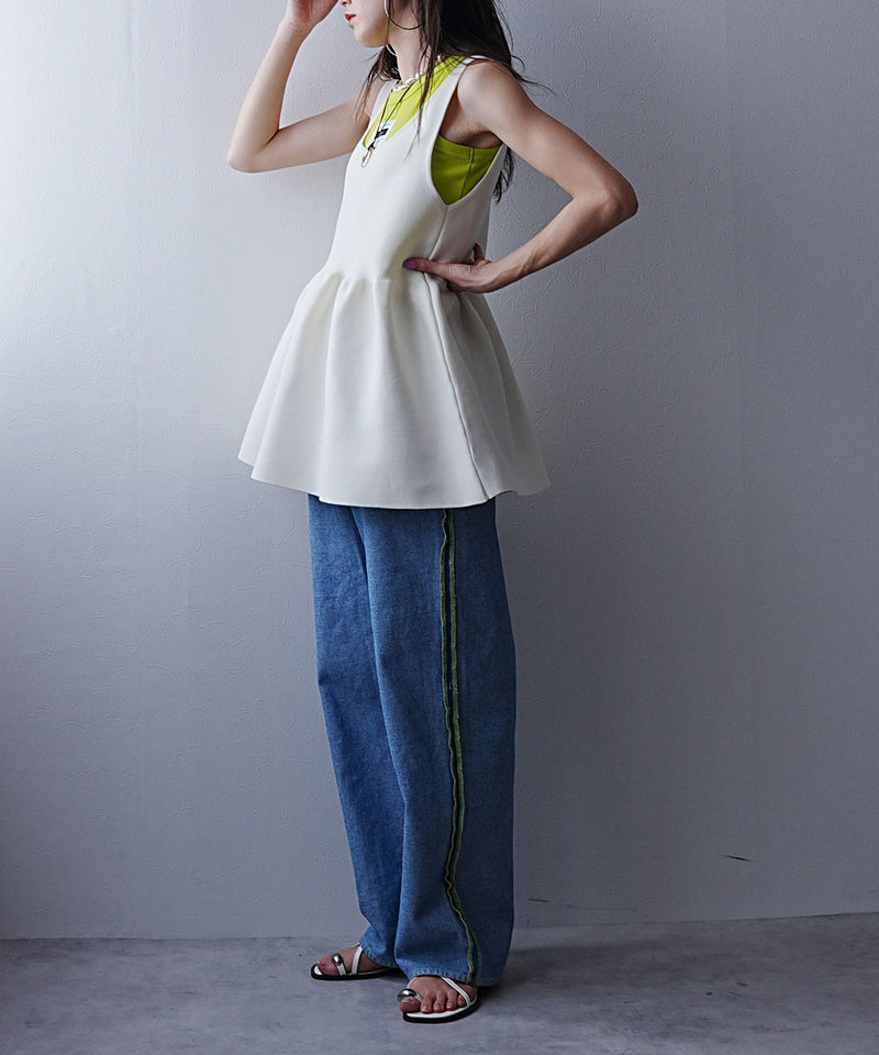 2wayペプラムベストトップス