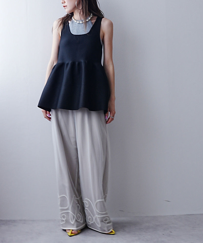 2wayペプラムベストトップス