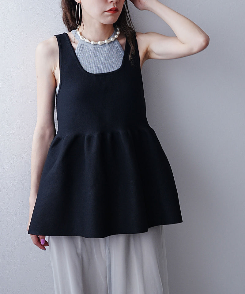 2wayペプラムベストトップス