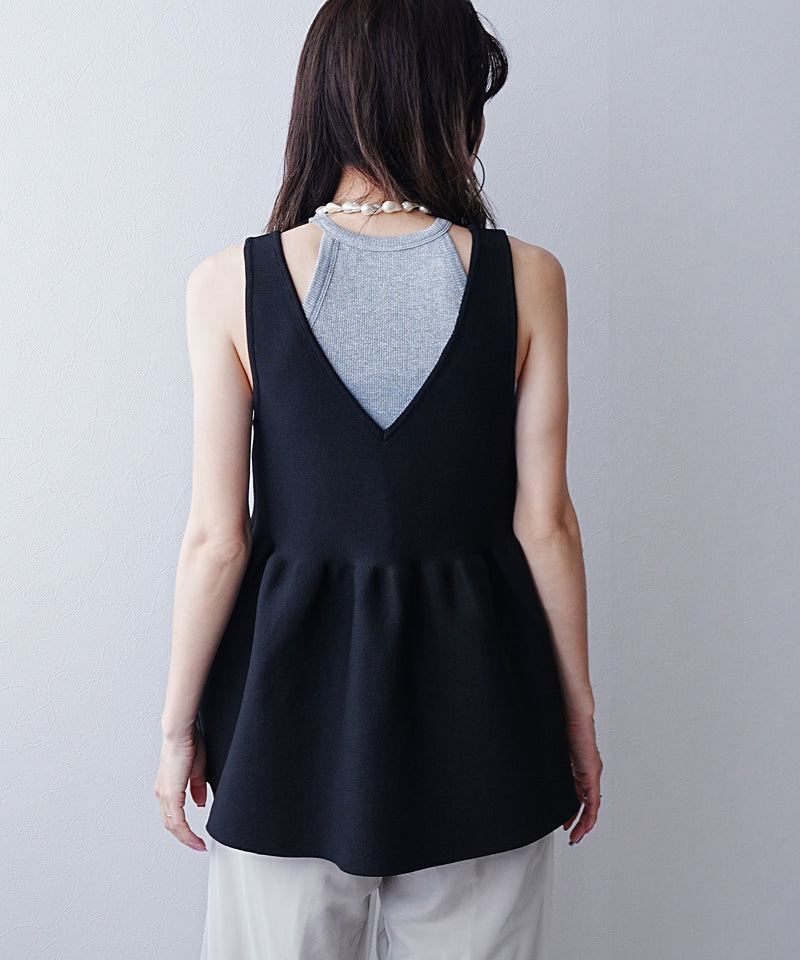 2wayペプラムベストトップス