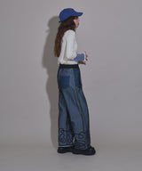 【メール便】裾コード刺繍チュールレイヤードパンツ