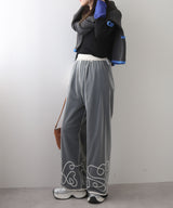 【メール便】裾コード刺繍チュールレイヤードパンツ