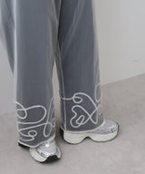 【メール便】裾コード刺繍チュールレイヤードパンツ