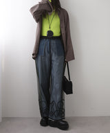 【メール便】裾コード刺繍チュールレイヤードパンツ