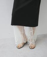 【メール便】裾コード刺繍チュールレイヤードパンツ