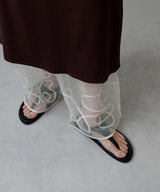 【予約　12/17発送】【メール便】裾コード刺繍チュールレイヤードパンツ