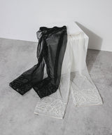 【メール便】裾コード刺繍チュールレイヤードパンツ