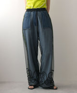 【メール便】裾コード刺繍チュールレイヤードパンツ