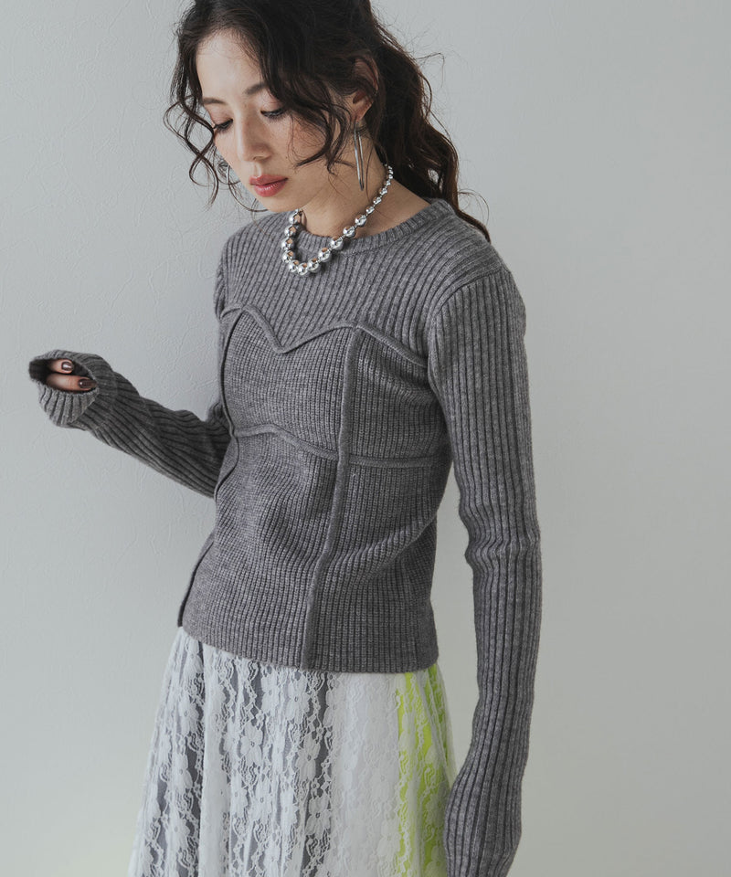 ビスチェドッキングニット