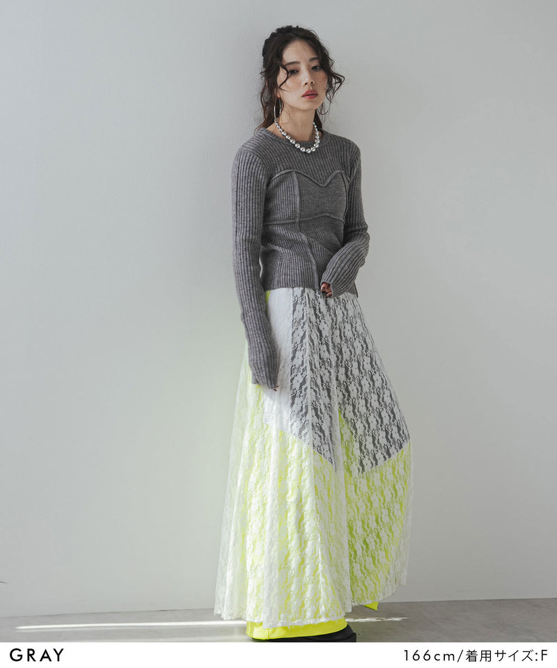 ビスチェドッキングニット