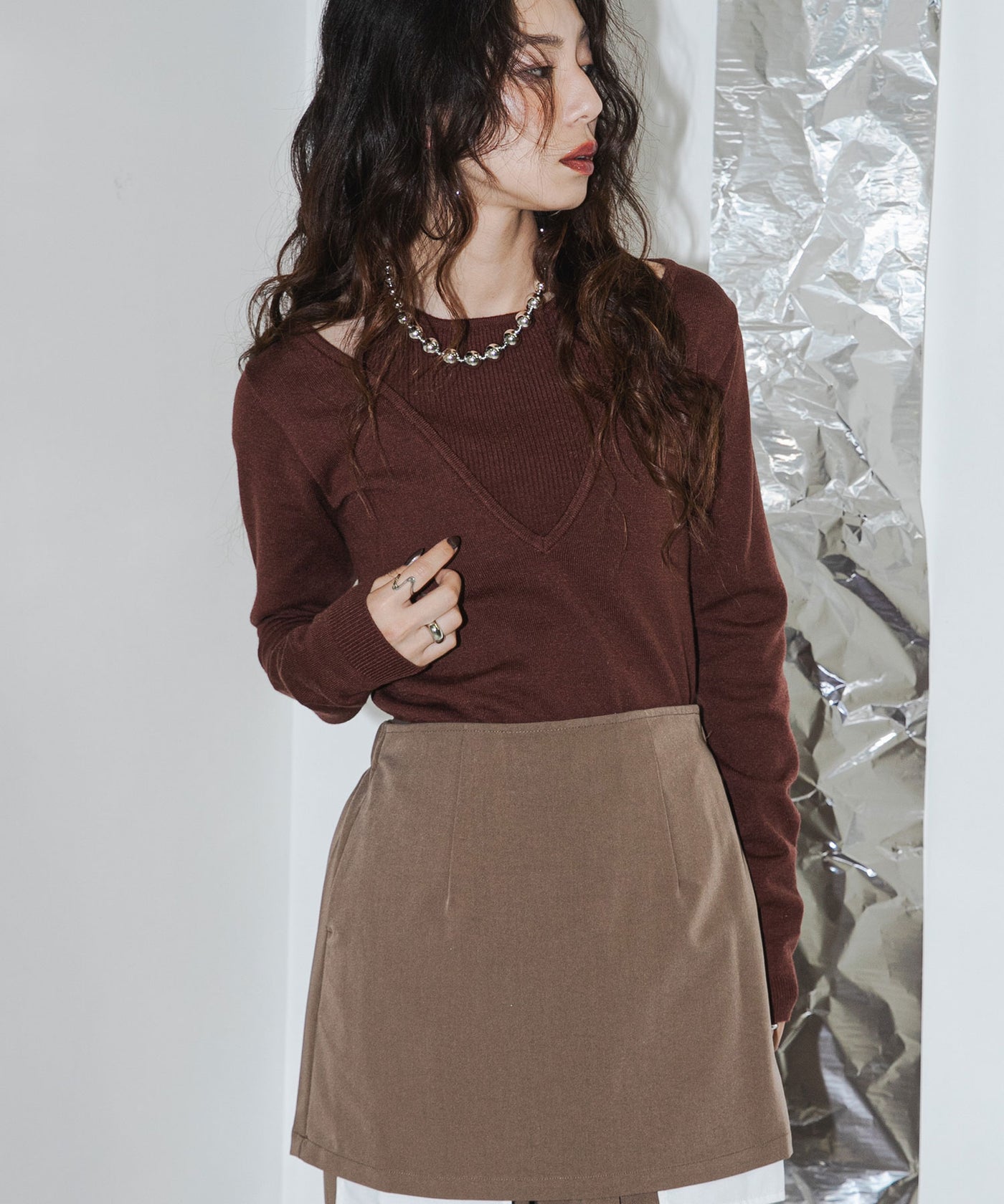 ニット フェイクレイヤードネック ニット / 123401 146X ニット フェイクレイヤードネック ニット ⁄ 123401 146X