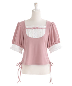 フリルリボンカットソー