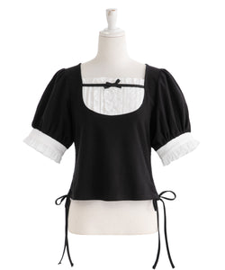 フリルリボンカットソー