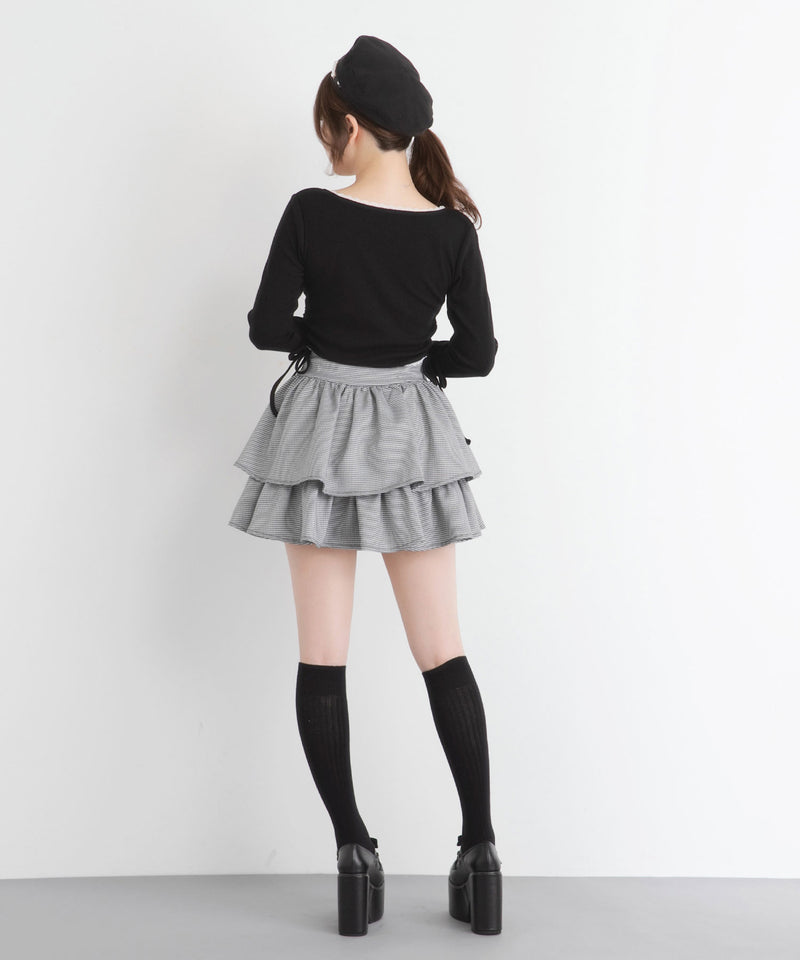 刺繡レタリングクロップドカットソー【大きいサイズ有り】