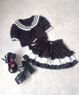 レースフリルティアードミニスカパン【セットアップ可】【スカート】【大きいサイズ有】