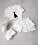 レースフリルティアードミニスカパン【セットアップ可】【スカート】【大きいサイズ有】