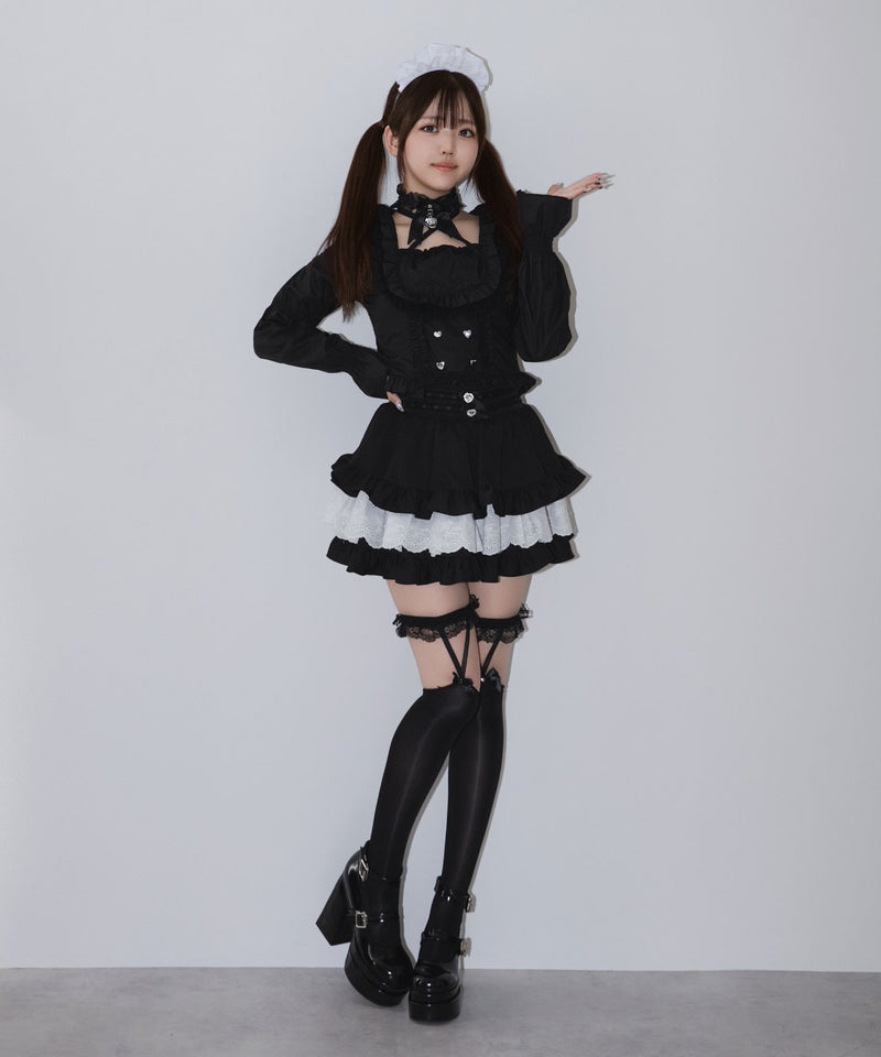 レースフリルティアードミニスカパン【セットアップ可】【スカート】【大きいサイズ有】