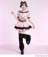 レースフリルティアードミニスカパン【セットアップ可】【スカート】【大きいサイズ有】