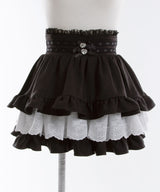 レースフリルティアードミニスカパン【セットアップ可】【スカート】【大きいサイズ有】