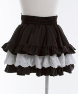 レースフリルティアードミニスカパン【セットアップ可】【スカート】【大きいサイズ有】