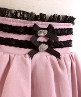 レースフリルティアードミニスカパン【セットアップ可】【スカート】【大きいサイズ有】