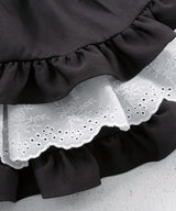 レースフリルティアードミニスカパン【セットアップ可】【スカート】【大きいサイズ有】