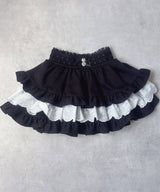 レースフリルティアードミニスカパン【セットアップ可】【スカート】【大きいサイズ有】