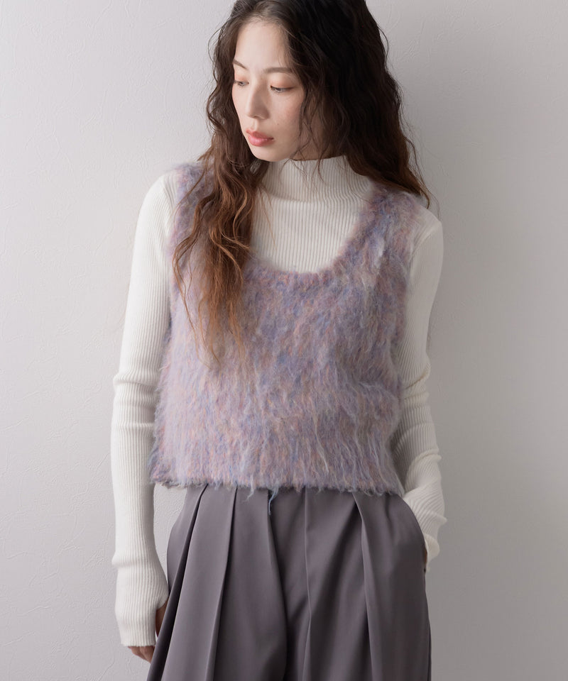 ミックスシャギーニットビスチェ